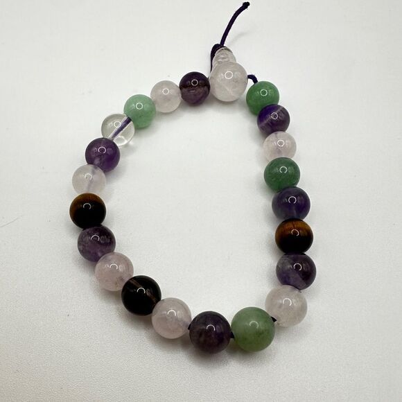 Multi-gemstone 9mm round beaded stretchy bracelet! - Picture 3 of 10